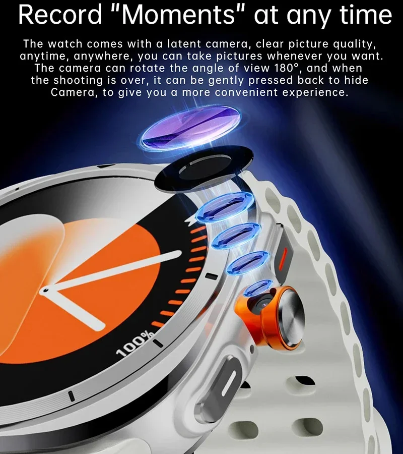 Watch 7 Ultra Smart Watch Men Video Call Smartwatch 4G/5G Sim Card GPS WIFI Rotary Camera Global Calling Google Map For Samsung 2