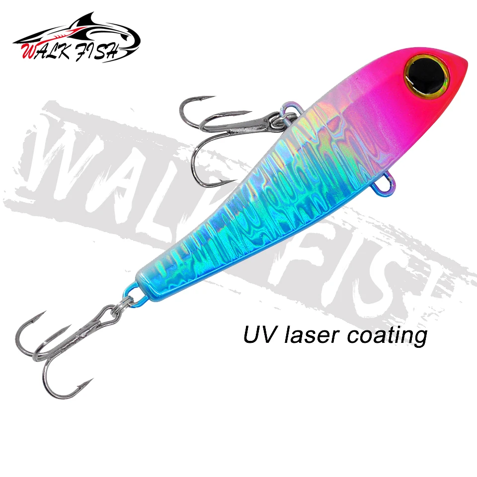 WALK FISH 1PCS Winter Angeln High Pitch VIB Köder 34g Rasseln Sinkende Vibration Pesca Bass Thunfisch Bluefish angelgerät – Detail 3
