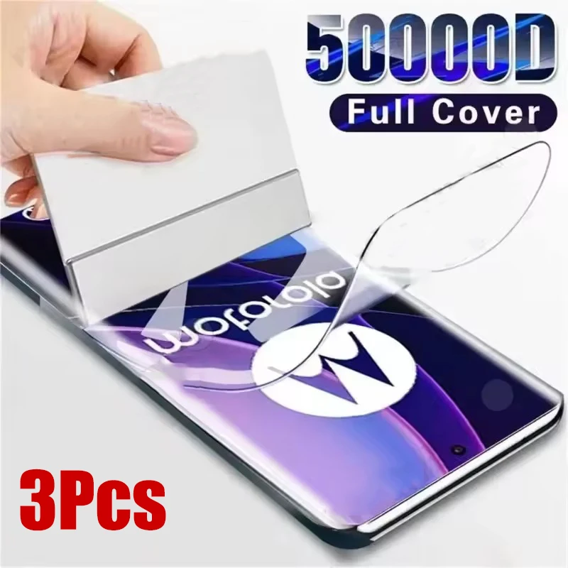 Protecteur d'écran, Film Hydrogel 3 pièces, pour Motorola Moto G Stylus 2021 G8 G9 Plus G60 Power 2021 Play