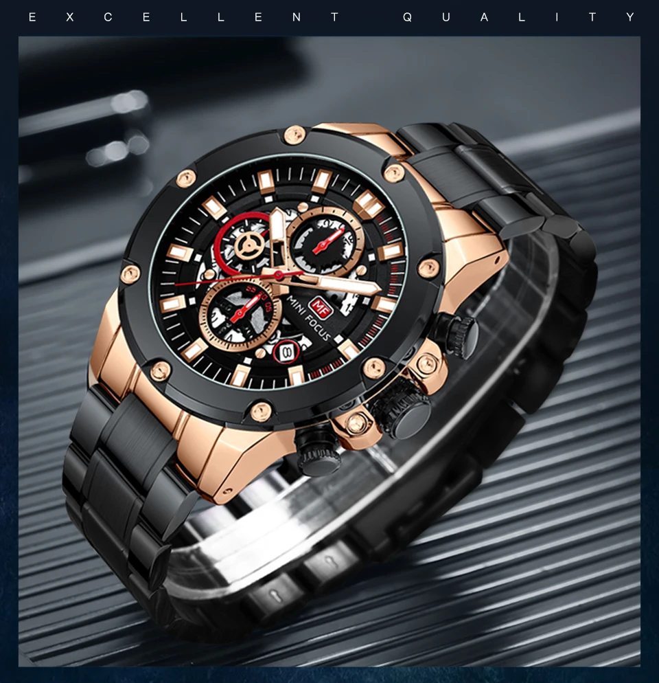 MINI FOCUS Quartz Watch for Men Waterproof_voghion.com