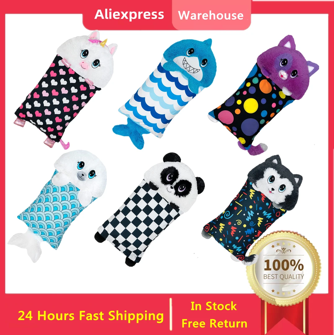 Children's Cartoon Fluffaluff Pets For Birthday Gift Kids Pillow Case Plush Doll Pillow Baby Boys Girls Soft Lazy Cover