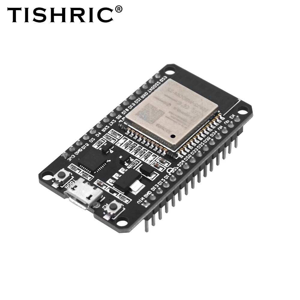 

Макетная плата TISHRIC ESP32, беспроводной модуль Wi-Fi Bluetooth, двухрежимный чип, двухъядерный модуль фильтров CP2102