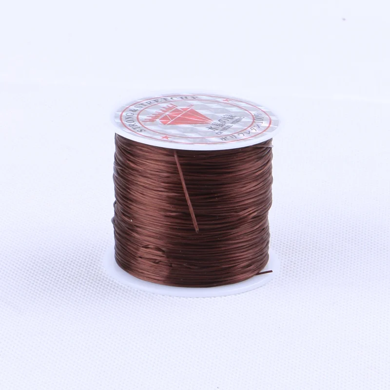 Elastic Cord 5pcs/lot Elastic Thread Black Round Crystal Line Nylon Rubber Stretchy Cord 60m 11m For String Bracelets Necklace Craft Diy