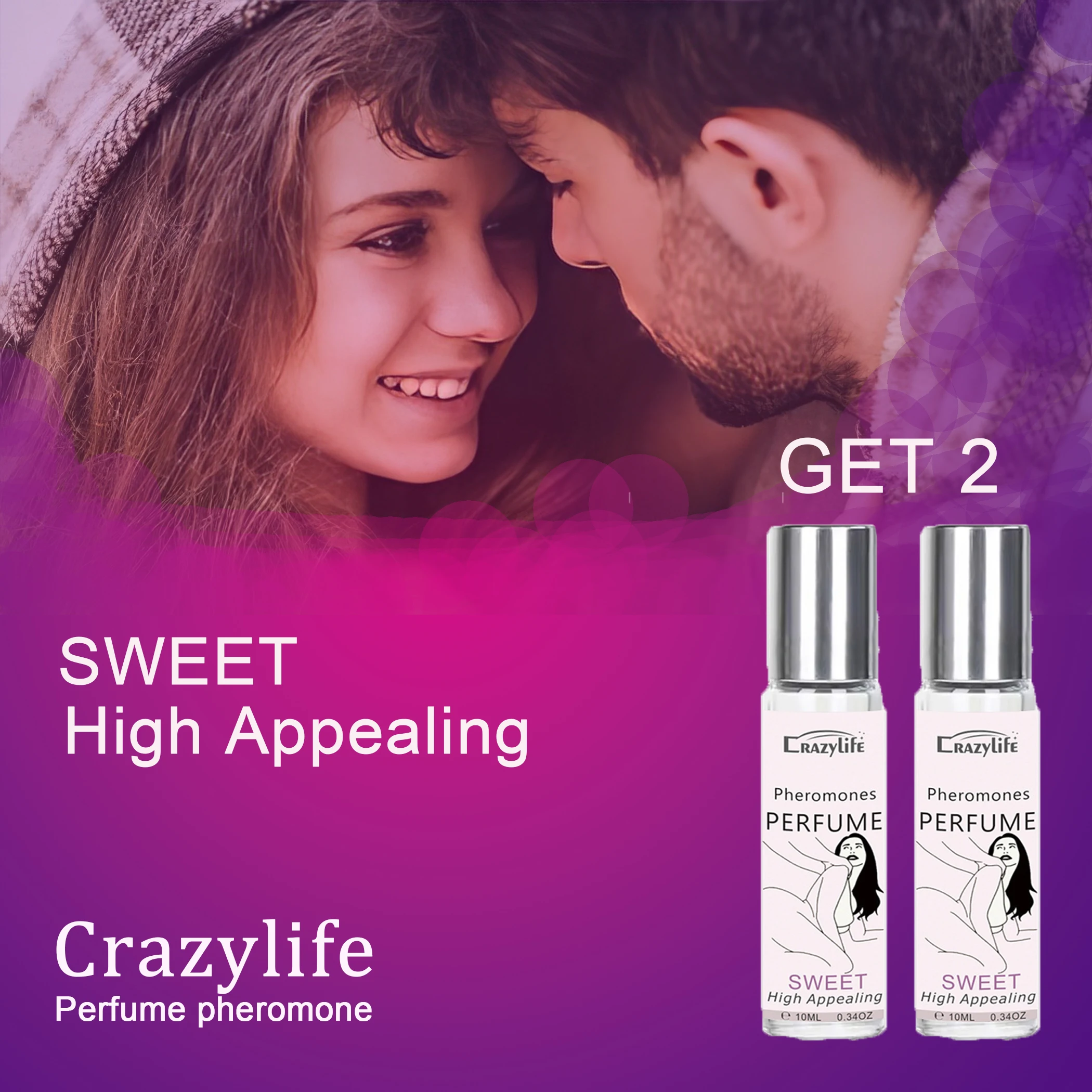 CrazyLife Is A Erotic Fragrance That Attracts The Opposite Sex And Enhances The Relationship Between Couples（2-piece set）
