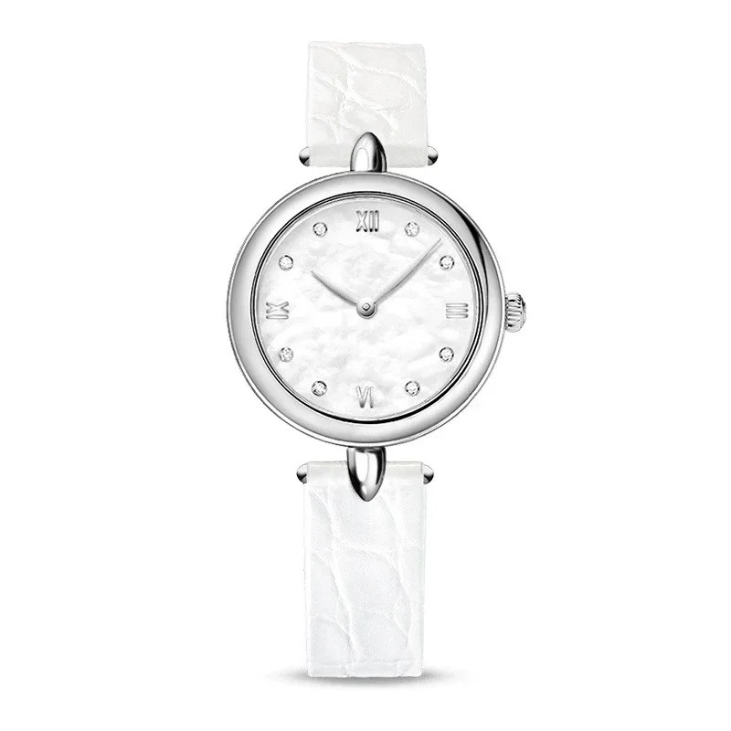 

Luxury New Saucer Flying Quartz Ladies Watch White Leather Relogio Masculino