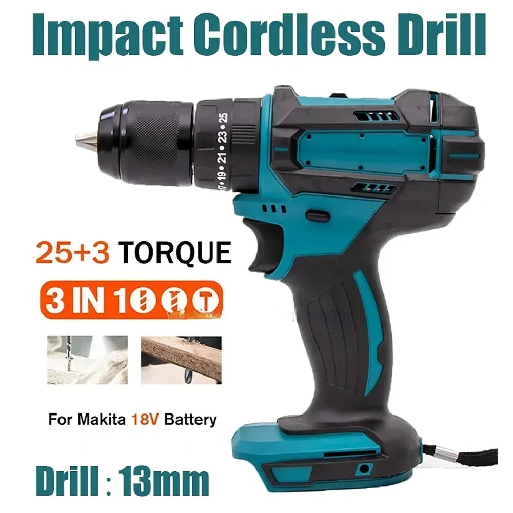 

48V Electric Impact Drill 3 In 1 Electric Cordless Lithium-Ion Battery Mini Electric Power Screwdriver for Makita Battery Tools