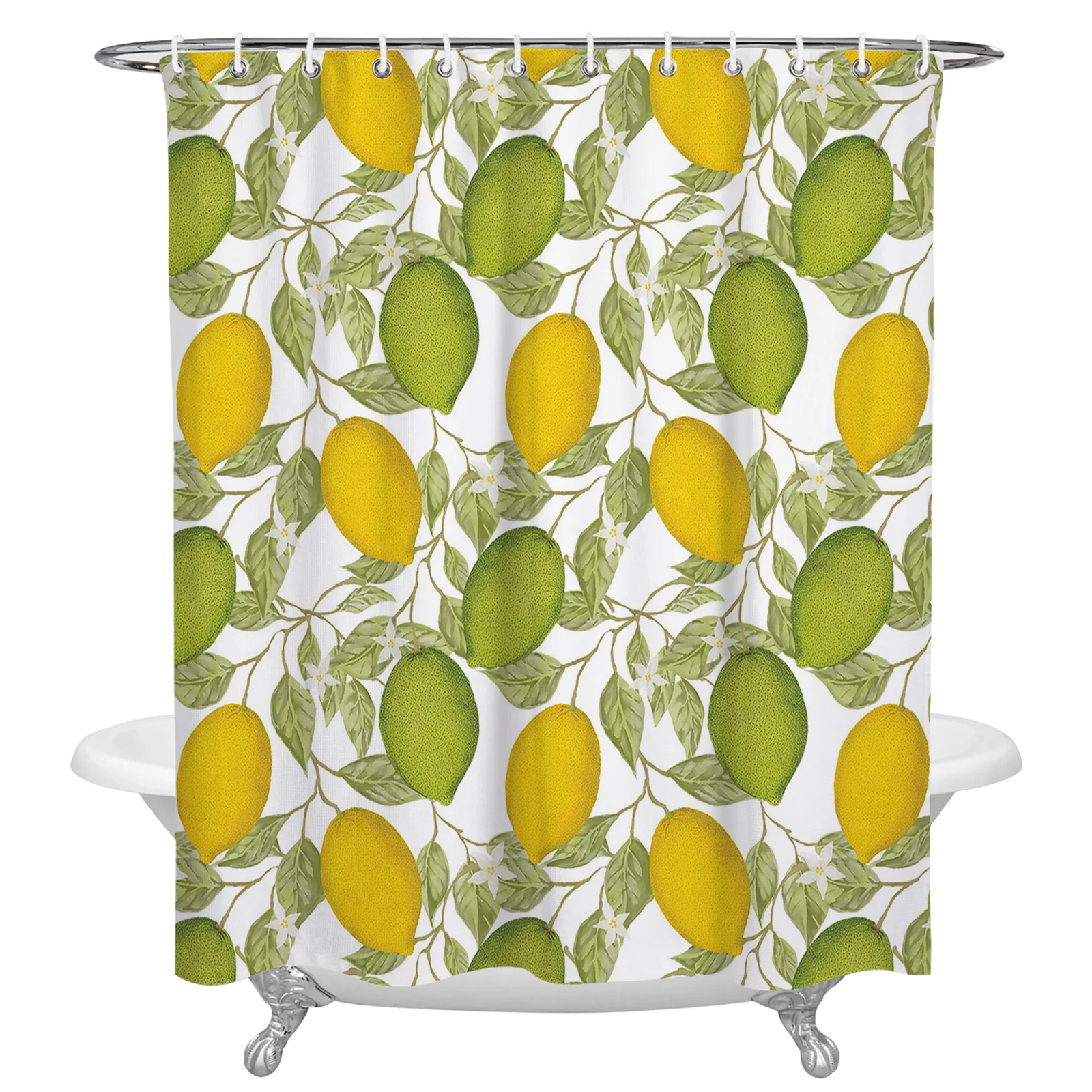 

Fruit Lemon Flower Shower Curtains Waterproof Bath Curtains Home Decor Modern Luxury Bathroom Curtain