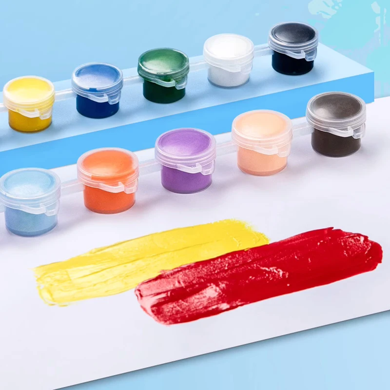 아크릴 안료 세트 3ml 12 색 수채화 그림 안료 세트 아트 스톤 세라믹 그림 색상 페인트 내장 브러시