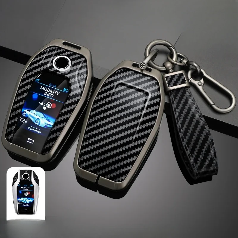 

Carbon fiber Zinc Alloy Car Key Case Cover For BMW 5 7 Series G12 G11 G30 G32 G31 i8 I12 I15 G01 X3 G02 X4 G05 X5 G07 X7 Car Bag