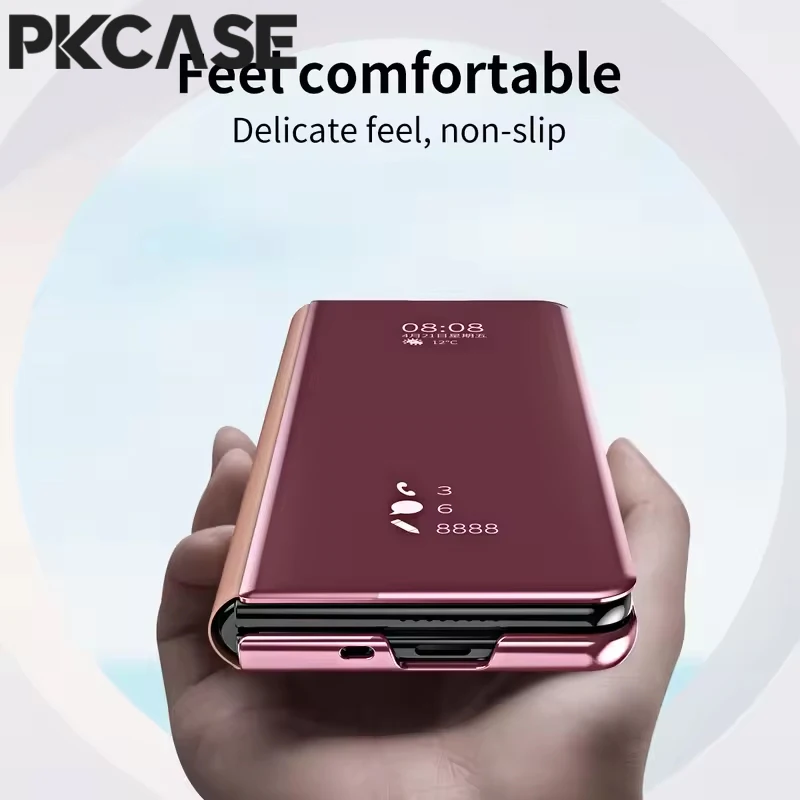 Smart Mirror Flip Leather Phone Case - Premium Design Cover