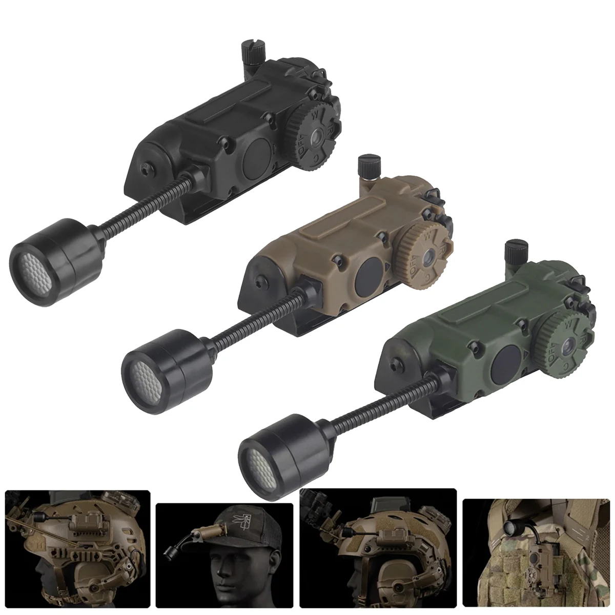 Luce Stroboscopica Casco Caccia Luce Sopravvivenza Outdoor Luce Tattica Per Casco Militare - LED+IR Stroboscopico, Impermeabile IP67 Torcia Casco Sopravvivenza Luce Per Escursioni