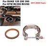 Motorcycle Exhaust Escape Moto System Modified Muffler Fixing ring Slip On For KTM DUKE 125 390 250 RC390 RC250 2017 - 2020