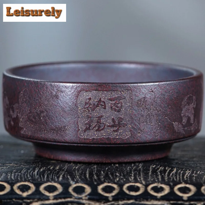 150ml Yixing Purple Clay Hundred Sons Good Fortune Teacup Aesthetic Tea Bowl Jug Tea-tasting Meditation Cup Chazhan Master Cups