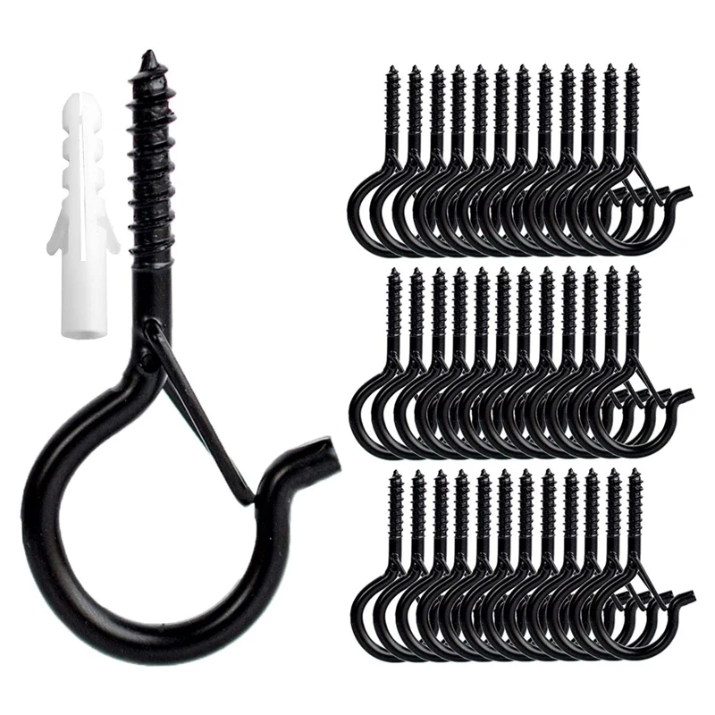 36 Pack Christmas Lights Hanger Hooks Eye Hooks Screw Christmas Rope