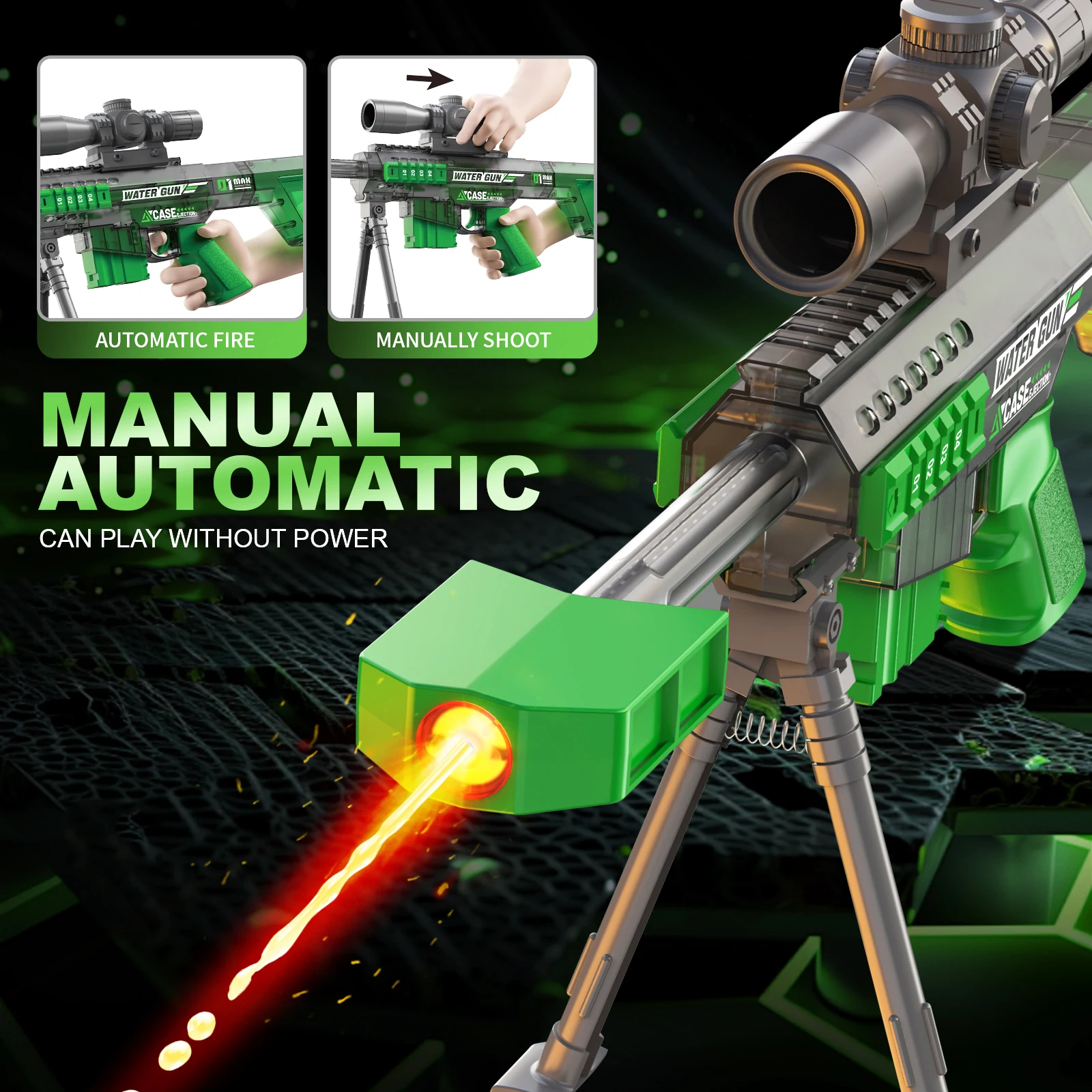 Elektrisch waterpistool met licht en geluid voor zwembad_voghion.com