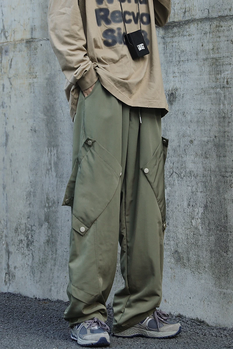 

High Street Retro Cargo Pants Casual Large Pocket Overalls Men's and Women's New Autumn Loose Straight Tube Wide Leg Trousers