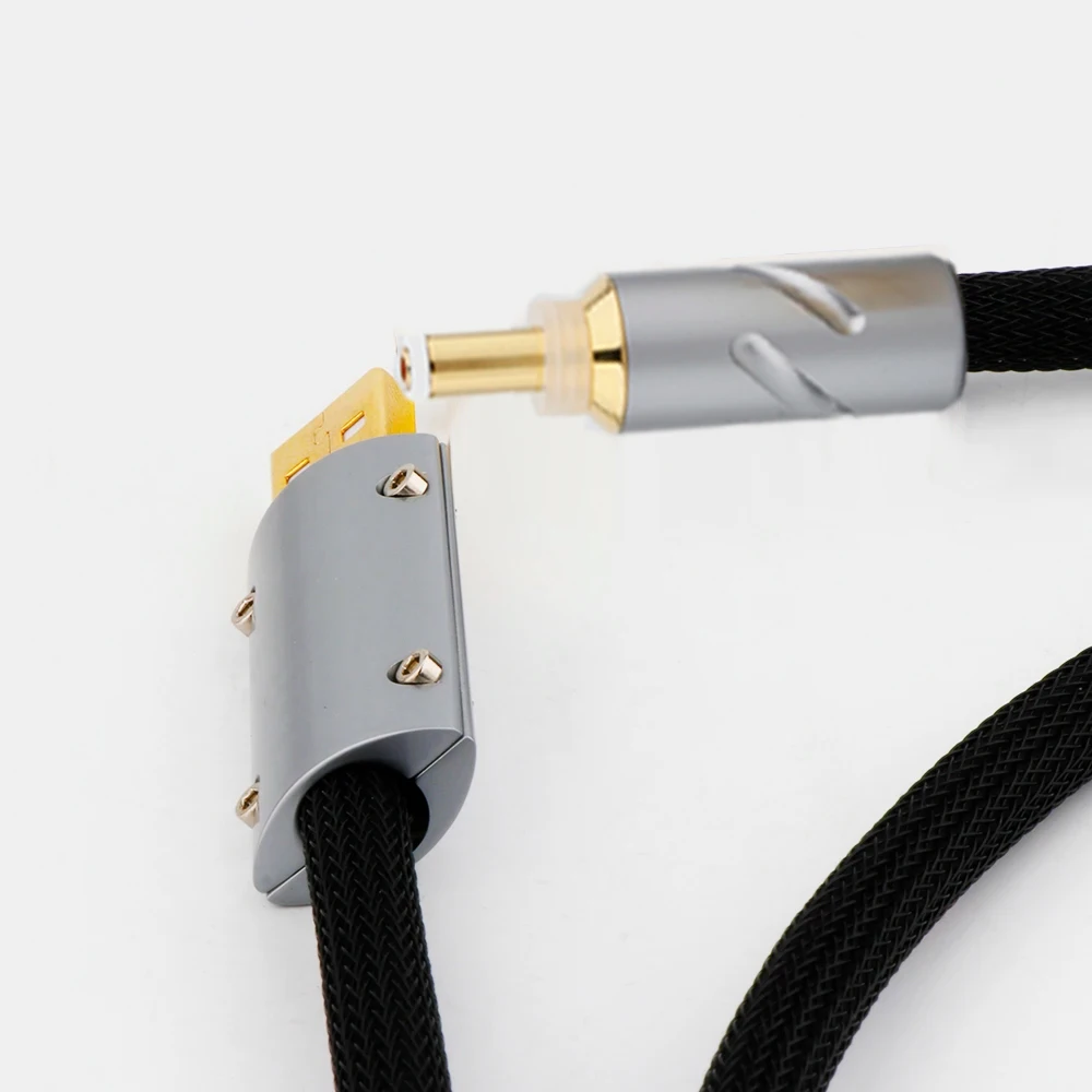 Monosaudio 구리 실버 도금 오디오 애호가 DC 케이블, 선형 업그레이드 케이블, USB to DC 플러그, DC 플러그 오디오 케이블, 14AWG OCC
