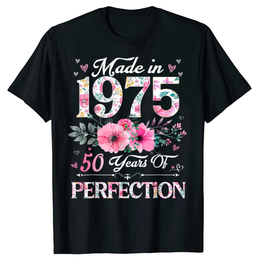Geschenke zum 50. Geburtstag für Männer und Frauen, 50 Jahre alt, Vintage 1975, T-Shirt für Damen und Herren, Kleidung, Streetwear, Grafik-T-Shirts, Harajuku