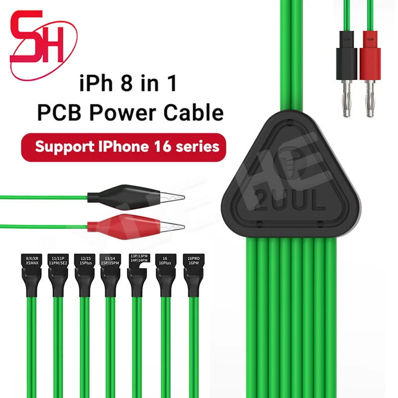 2UUL PW05 PCB 버전 8 in 1 전원 케이블 고효율 감지 아이폰 8-16PM 전원 공급 수리 테스트 도구