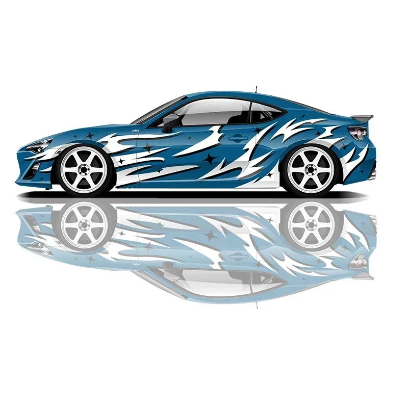 

flame Car stickers modified racing SUV accessories packaging itache PVC custom side graphics decorative decals