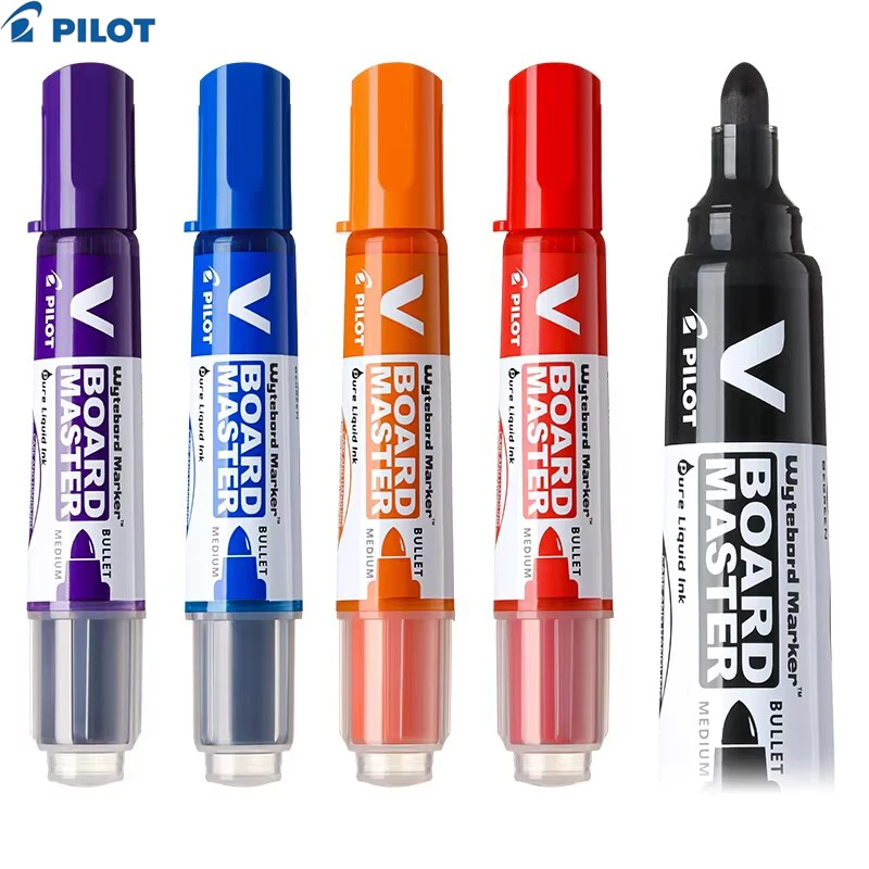 파일럿 V 보드 마스터 WBMAVBM-M, 전문가용 화이트보드 마커 대용량 1-2mm 미세 팁(훈련, 칠판, 회의용)
