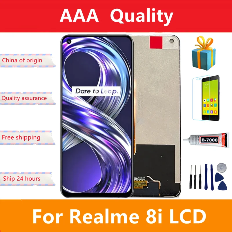

6.6''Original For OPPO Realme 8i LCD Display WIth Frame 10 Touch Screen Digitizer Assembly For Realme8i RMX3151 LCD Replacement