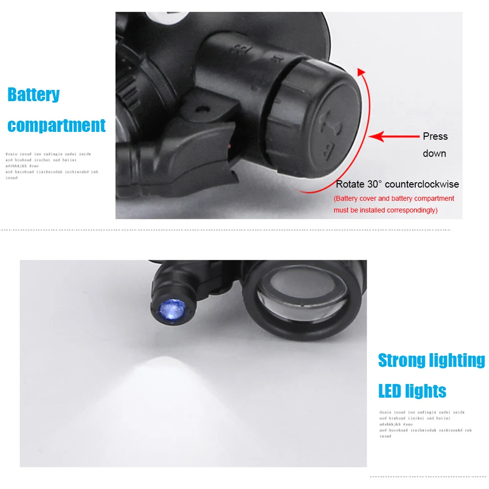 Jewelry Magnifier Jeweler Repair Magnifier Jewelry Magnifying Glass Magnifying Glass Soldering Magnifier Soldering Repair Magnifier Reading Magnifier Magnifying Glass Lamp 8X/15X/23X Telescopic Jeweler Magnifier Loupes With LED Light Len Magnifying Glass for Precision Work Eyewear Reading Watchmaker