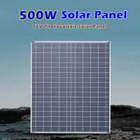 Kit de panneaux solaires 500W avec contrôleur 12V, alimentation en silicium polycristallin, système de cellules solaires rechargeables portables pour l'extérieur 3