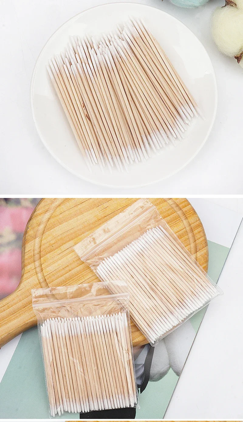 Description Picture 4 of itemWholesale Disposable Ultra-small Swab 100pcs Brushes Tools Wood Double-end Cotton Lint Free Micro  Glue Removing