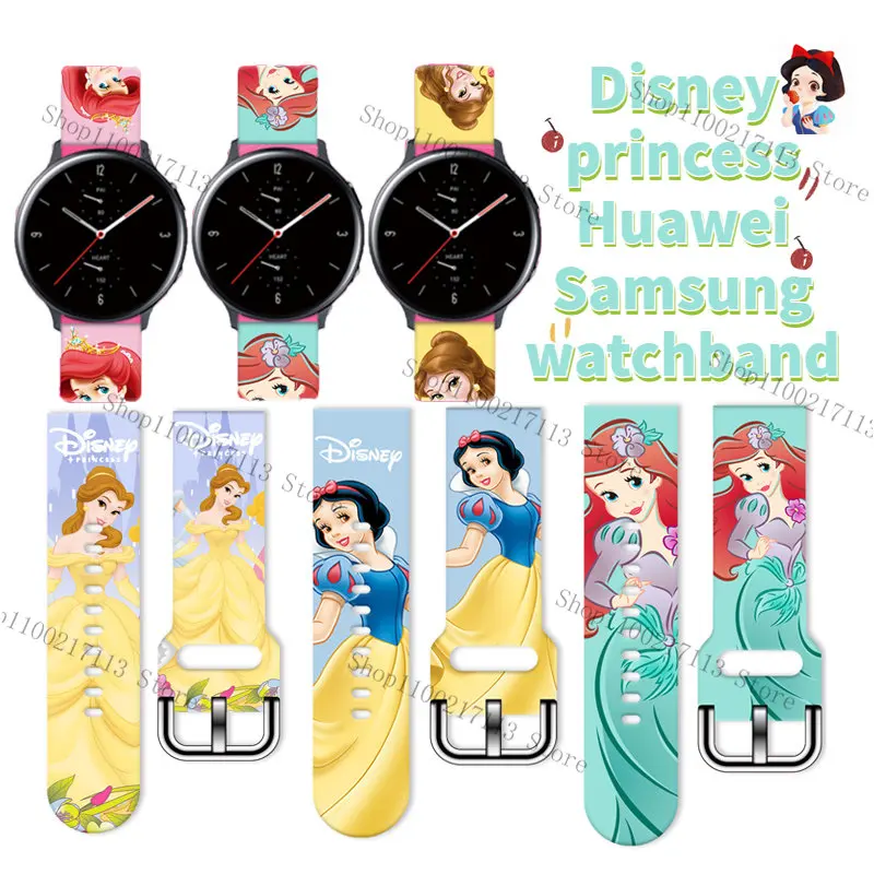 Disney Snow White Princess Per Huawei Watch Gt/Gt2E/Gt2Samsung Galaxy Watch3/Active2/Gear Sport/S2Classic Smart Watch Band Gifts