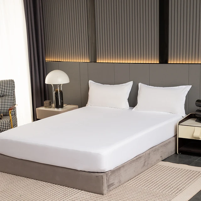 Drap-housse de lit imperméable, housse de matelas respirante et douce, gris, Queen, King, Twin, Full 2