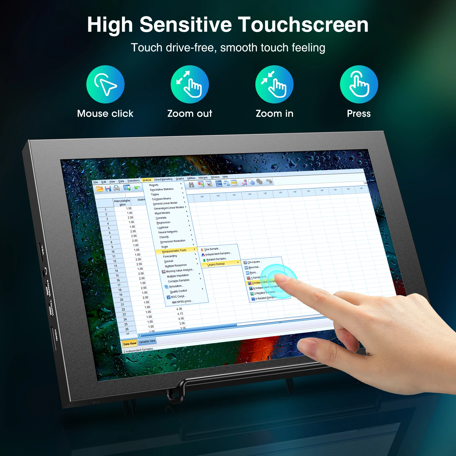 Miktver ܺ HDMI  10.1 ġ 1280x800 ػ USB ġ ũ VGA ÷ (Ŀ ȣȯ Windows Mac OS )