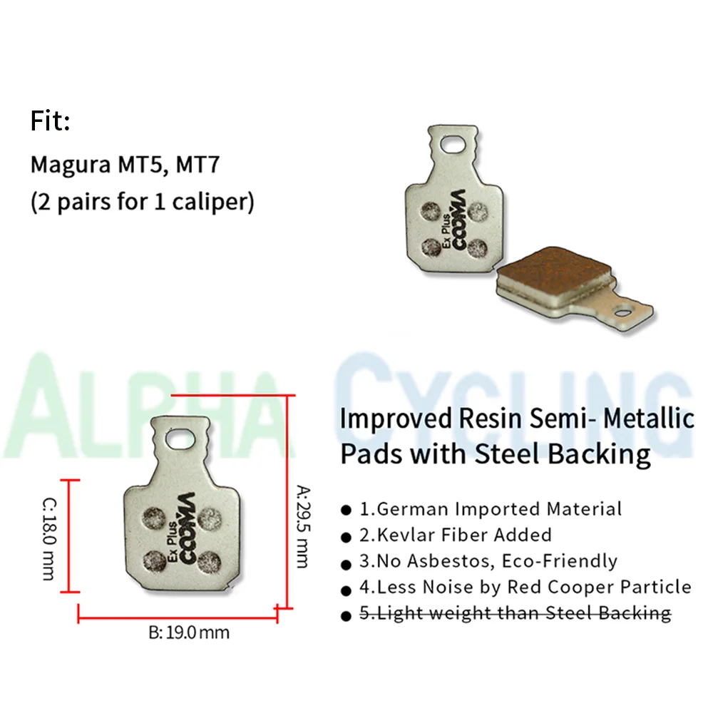 Bicycle Disc Brake Pads Brake Pads Bike Brake Pads 4 Pairs Bicycle Brake Pads for Magura MT5 MT7 Calipers Improved Resin