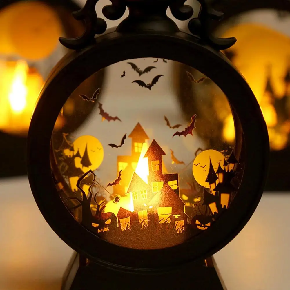 Description Picture 6 of itemHalloween Witch Pumpkin Lantern Portable LED Vintage Castle Lantern For Table Centerpieces Windows Walls Decoration