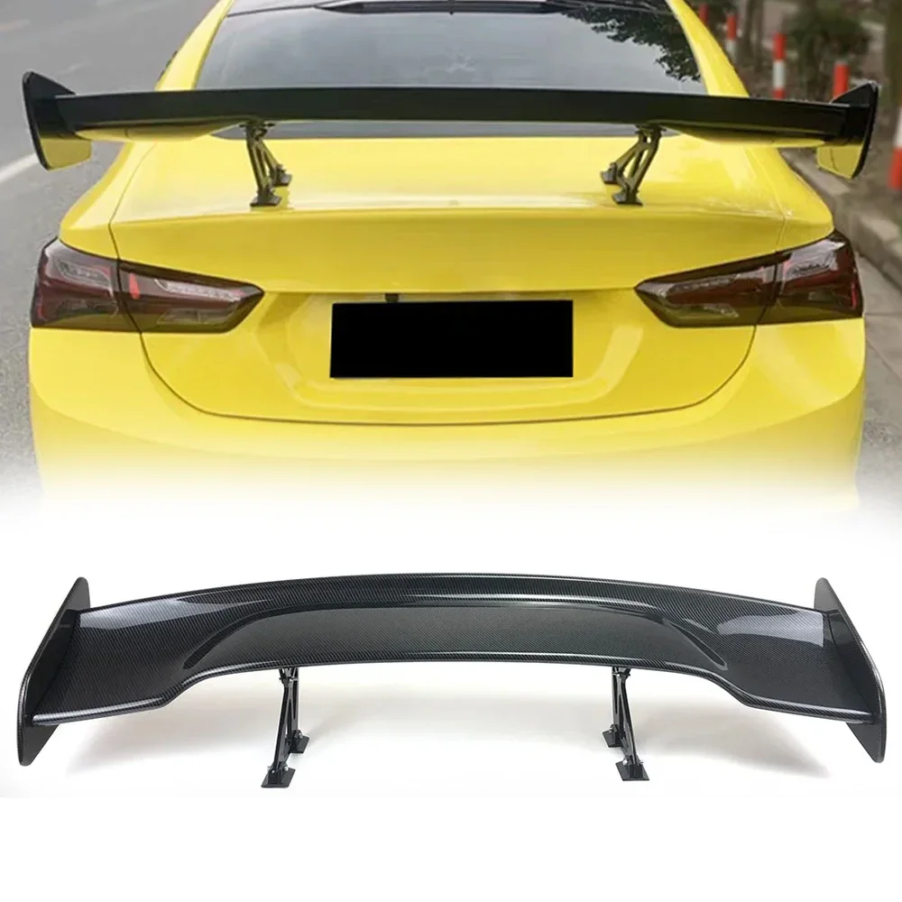 

For 99% Sedan Common universal Wing Car Tuning accessories Tail Exterior Trim 145CM ABS GT Style Spoiler Black and Carbon Look