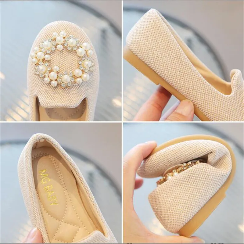 Girls Leather Wedding Shoe Fashion Children Soft Flats Sequins Kids Casual Shoe 3