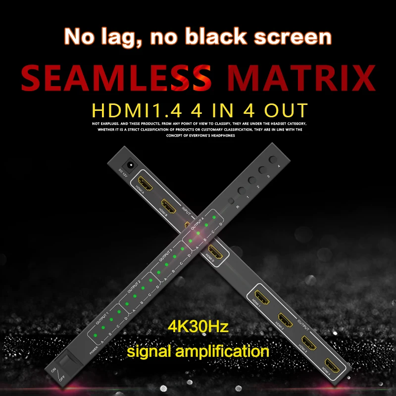 4K Hdmi Matrix 4X4 Audio Video Fast Seamless Switching Pc Controller 4 X2 2X2 Switch Per Stb Computer Display Dispositivo Proiettore