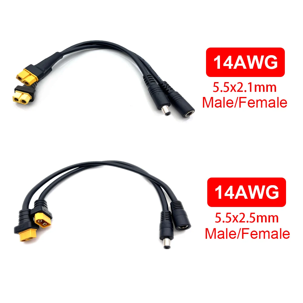 XT60 ϼ ÷ ͸ Ŀ ̺,  ͽټ 14AWG Ǹ ̾, RC ͸ Ϳ, 5.5*2.1mm, 5.5*2.5mm