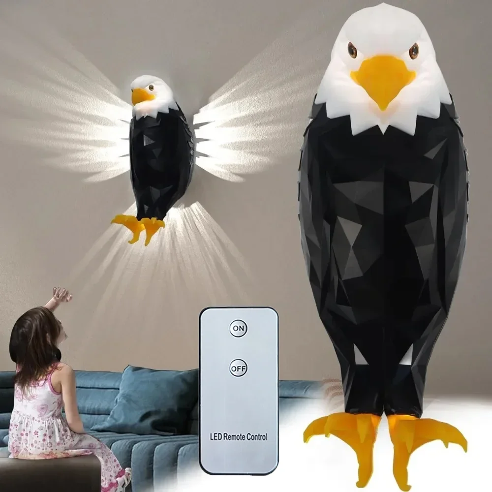 3D Aigle LED Lampe Art Déco Lampe Lumières LED Décoration Lampes Touch Control 7 Couleurs Change Veilleuse USB Powered Enfants Cadeau Anniversaire Noël Cadeaux