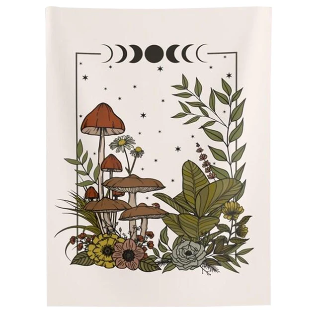 Gomba Gobelin Falfal Lógó Boho Fali Vintage Dekoráció Goblincore Természet Kárpit Boszorkány Gombák Fal Művészet - Image 6