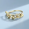 New Fidget Beads Rings for Women Men Rotate Freely Anti Stress Anxiety Ring Single Coil Antistress Spiral Beads Rotate Jewlery 5