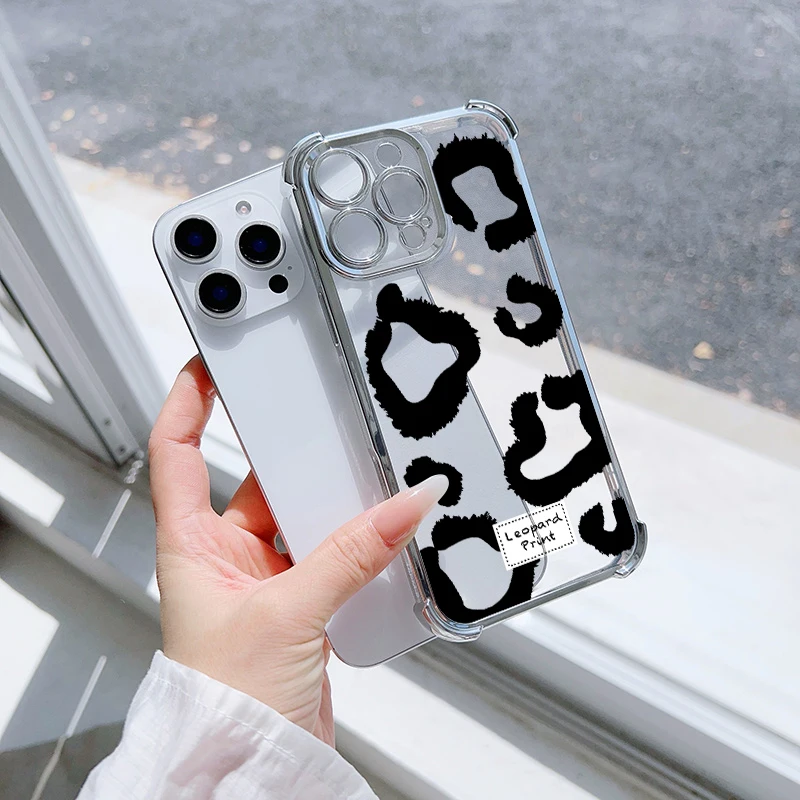 Luxurious Leopard Print Soft Clear Phone Case Cover