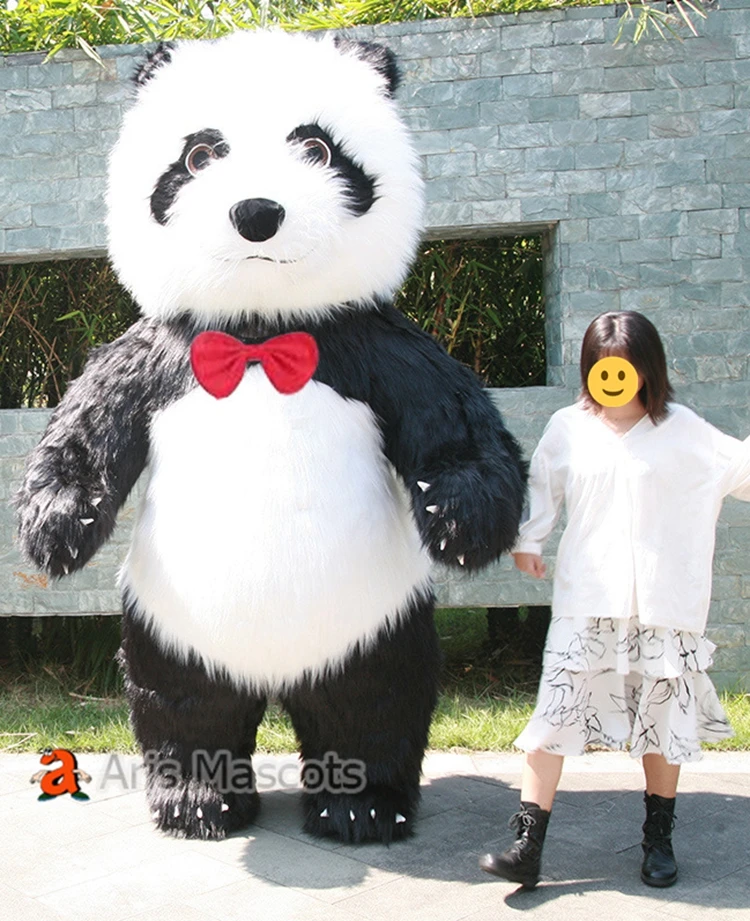 Panda Géant Gonflé 2m/2.6m, Vêtement Rouge, Mascotte, Costume De Marche En  Peluche, Dessin Animé, Poupée Ours - Cosplay Costumes - AliExpress