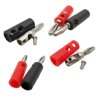 Nickel-Plated 4mm Banana Plug Socket Male Female Test Connector Red Black 4mm Banana Binding Post Terminals Panel Mount Adapter 3