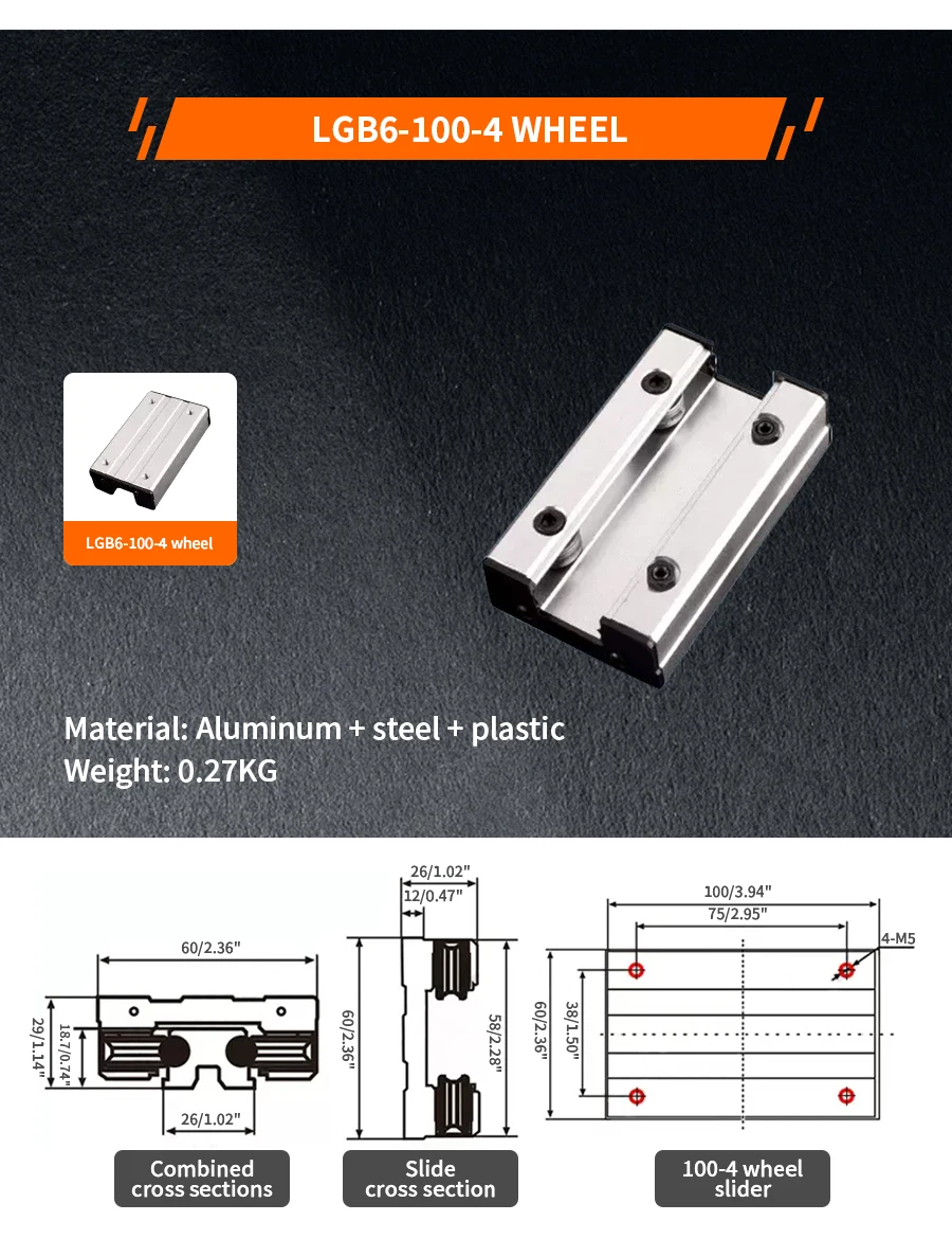 Externe Doppelachsen-Linearführungsschienenwelle LGD6 LGD8 Länge 1200–2500 mm mit LGB6 LGB8 Schieber Holzbearbeitungsschienenrolle – Detail 37