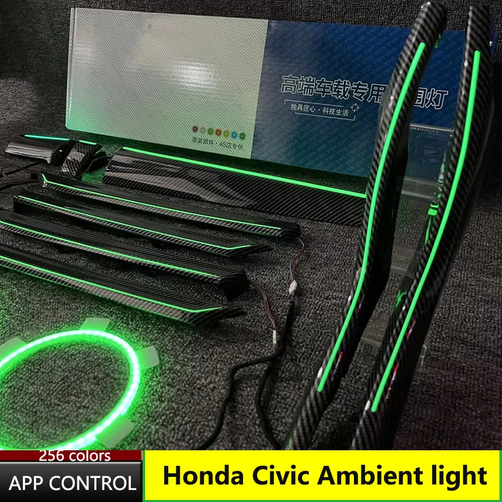 

For Honda Civic 2016 2017 2019 2020 2021 Atmosphere Light LED Footwell Central Control Lamp Full Car Ambient Lamp Center Console