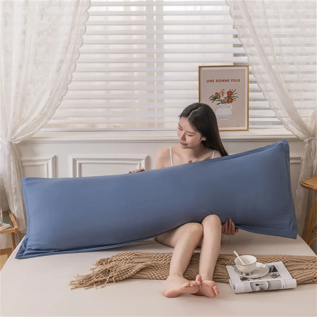 New Skin-friendly Couple Pillowcase Cozy Polyester Long Pillow Case Large Size 120 150 180cm Pillow Cover Hugging Pillow Case 4