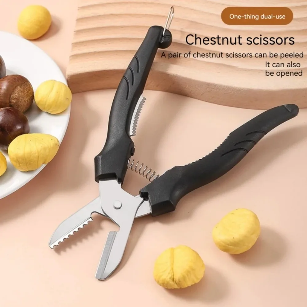Multipurpose Chestnut Scissors Peeler Chestnut Shell Peeling and Leather Clip Cross Cutting Knife Peeler For Kitchen chestnut peeler