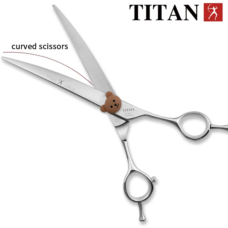 TITAN 7.0/7.5 inch Professional Pet Grooming Shears Fishbone Teeth Straight/Curved Chunker Scissors Dog Beauty Scissors dog grooming scissors