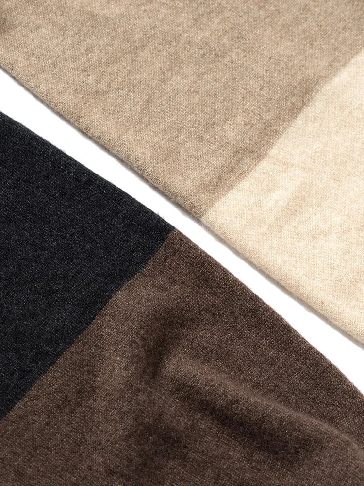 New Color Matching Women 35% Cashmere Double Faced Beanies Caps Casual Hat Men Wool Soft Autumn Winter Real Natural Fabric 6